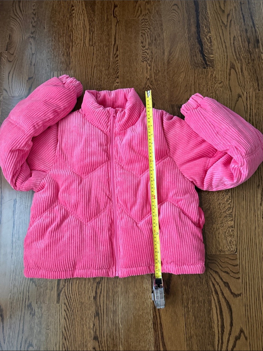 New In pink corduroy puffer coat medium - Picture 11 of 14